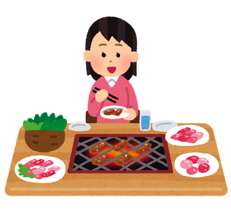 一人焼肉のイラスト